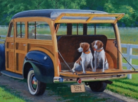 Brittanys in the Woodie